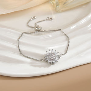 Simple Rotatable Flower Color-preserving Pure Copper Gold-plated Bracelet