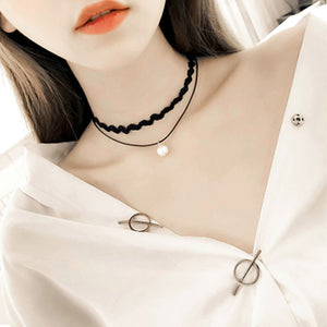 Black Necklace Clavicle Chain Advanced Sense Neckband Necklet Neck Accessories