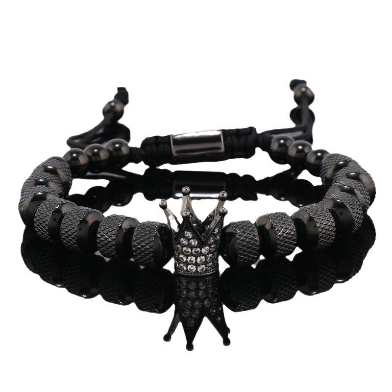 Large Size Stainless Steel Pineapple Beads Crown Bracelet