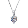 S925 Sterling Silver Moissanite Pendant Heart Necklace