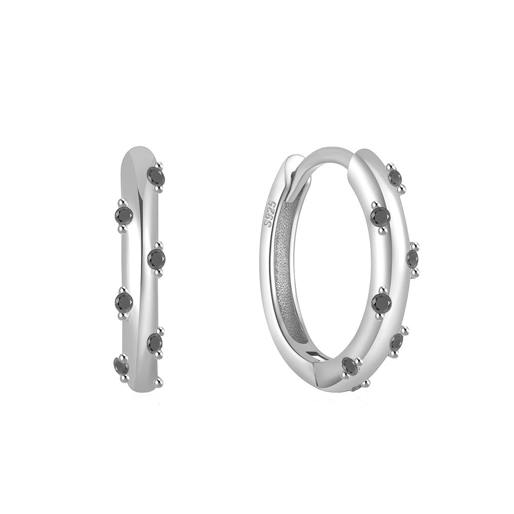 S925 Sterling Silver Personalized Diamond Color Classic Basic Ear Ring
