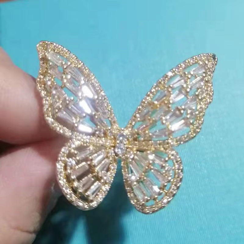 Women's Fashion Dignified Hollow Butterfly Shape Ring