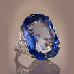 Women's Inlaid Sapphire Blue Topaz Ring