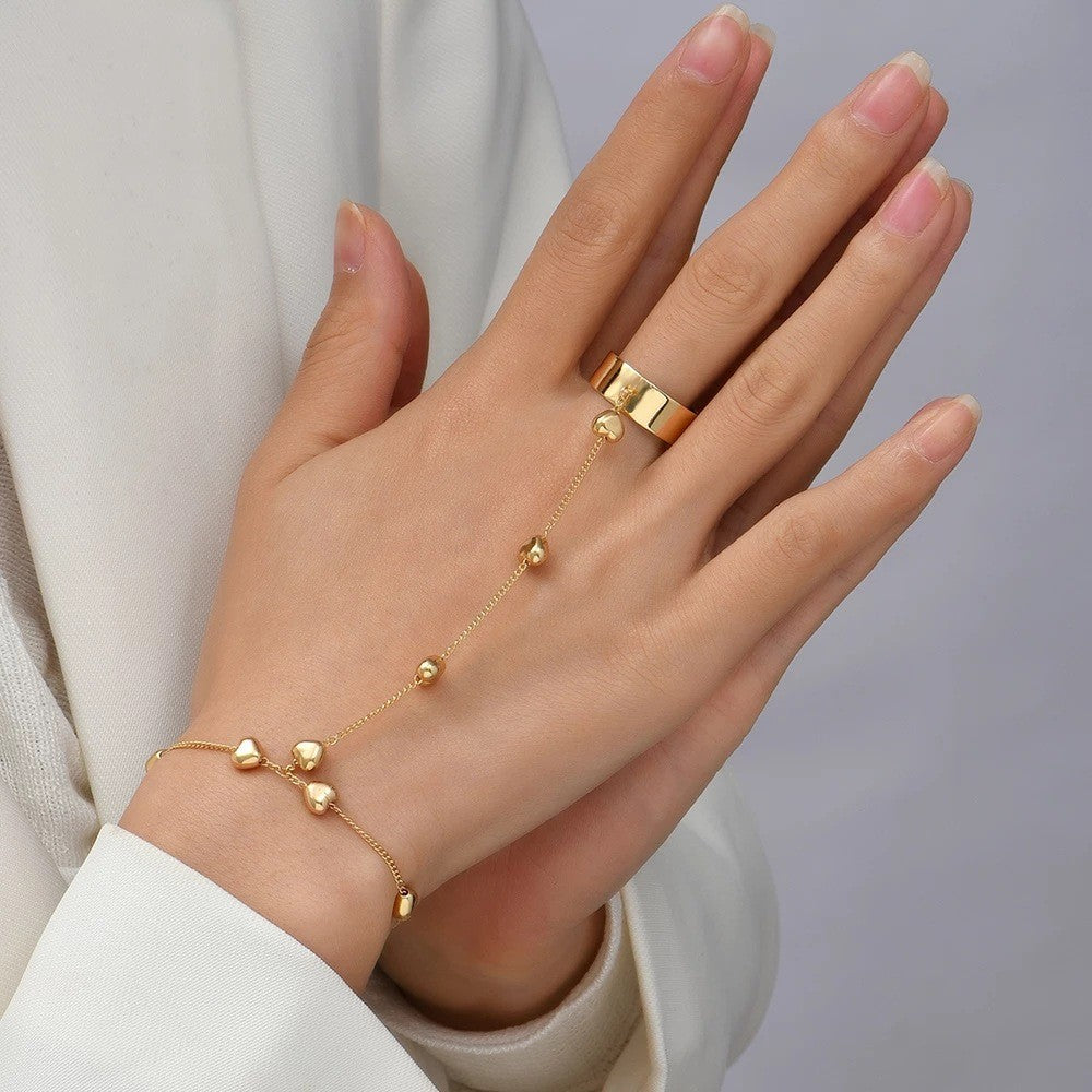 Creative Ring Connecting Finger Love Chain Bracelet