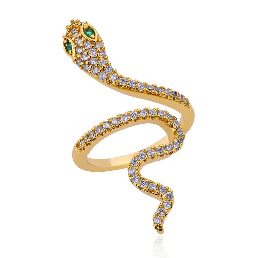 New Copper-plated Gold Zircon Snake Ring