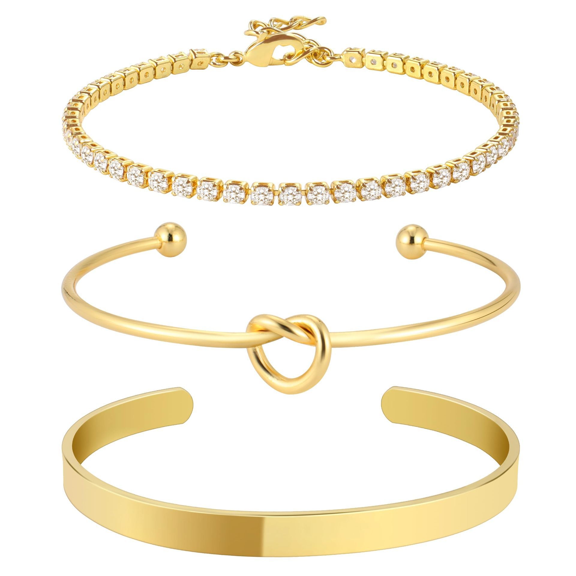 Stainless Steel Heart Knot Bracelet