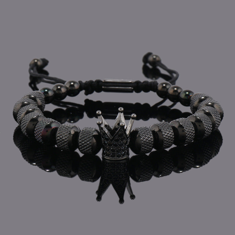 Large Size Stainless Steel Pineapple Beads Crown Bracelet