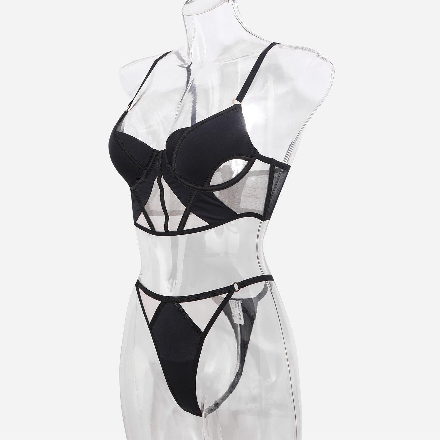 Glossy Mesh Hollow French Underwear Women