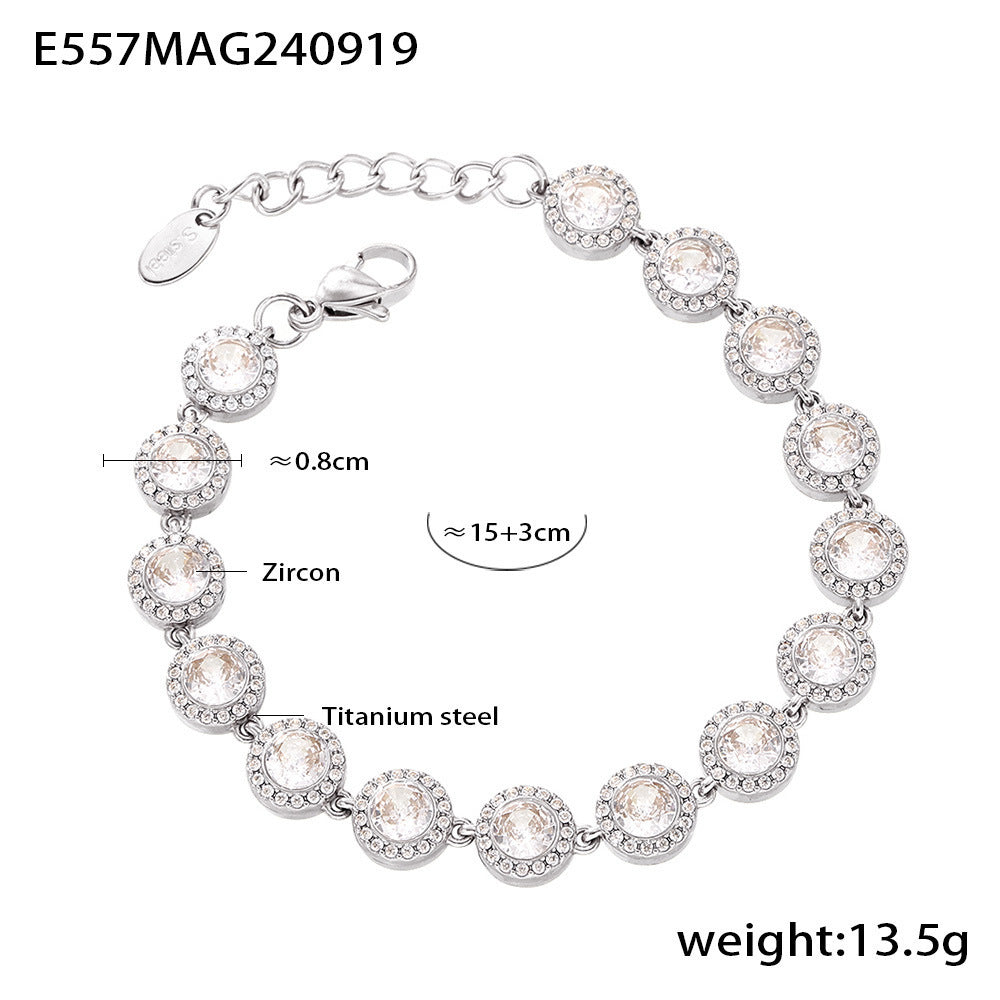 Love Shiny Zircon Stitching Bracelet Light Luxury Temperament