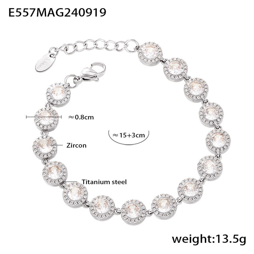 Love Shiny Zircon Stitching Bracelet Light Luxury Temperament