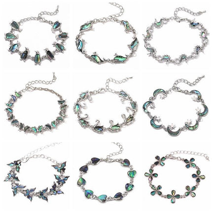 Animal Whale Penguin Butterfly Shell Abalone Bracelet