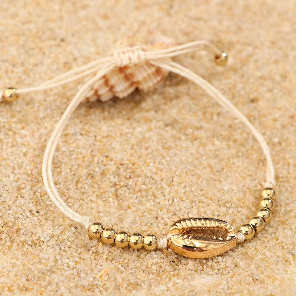 Personalized Creative Alloy Shell Hawaiian Style Casual Bracelet Shell Woven Bracelet