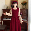Long Sleeve Dress Women's Lace Up Slimming Elegant