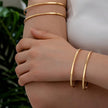 Double-layer Hollow Gold Bangle Bracelet Ladies