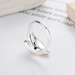 Leaf Color Matching Pearl Light Luxury Exquisite Open Ring