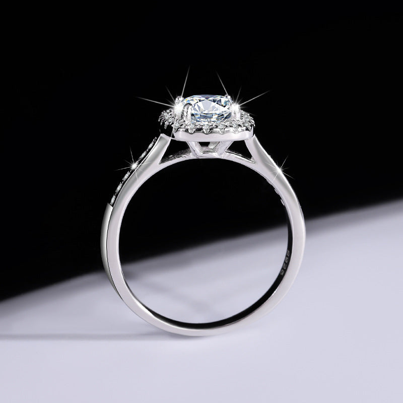 S925 Sterling Silver Moissanite Ring Women
