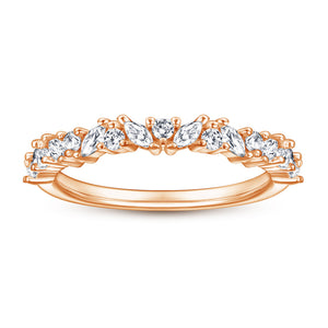 Sterling Silver Flowers Rose Gold Fashion Elegant Ring For Women