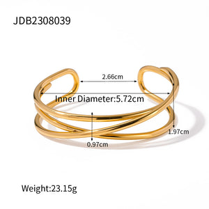 Irregular Lines Multi-layer Hollow Open-end Bracelet Retro Personality