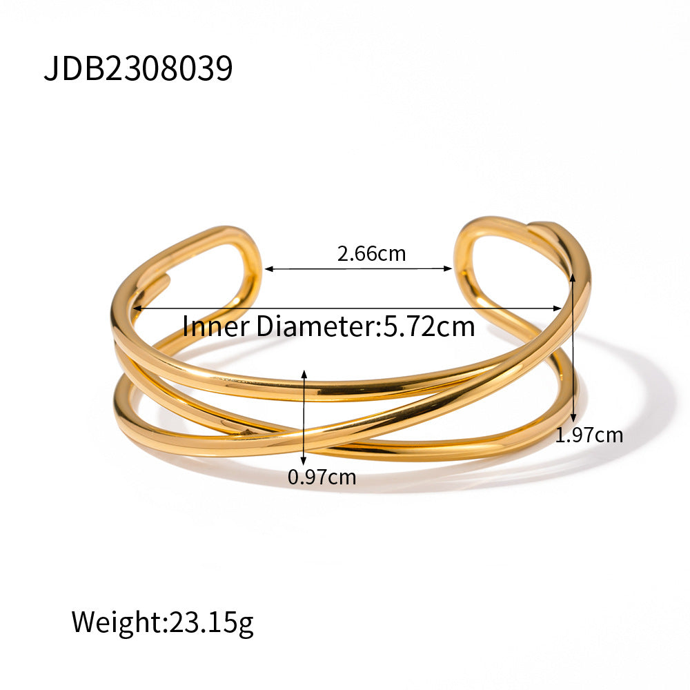 Irregular Lines Multi-layer Hollow Open-end Bracelet Retro Personality