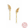 S925 Sterling Silver Pearl Butterfly Wings Earrings