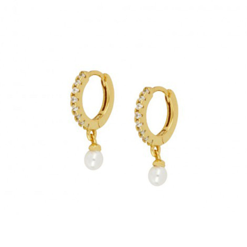 Sterling Silver Pearl Grace High-grade Thin Earrings