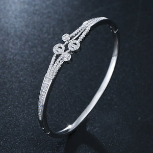 Zircon Open Buckle Copper Bracelet