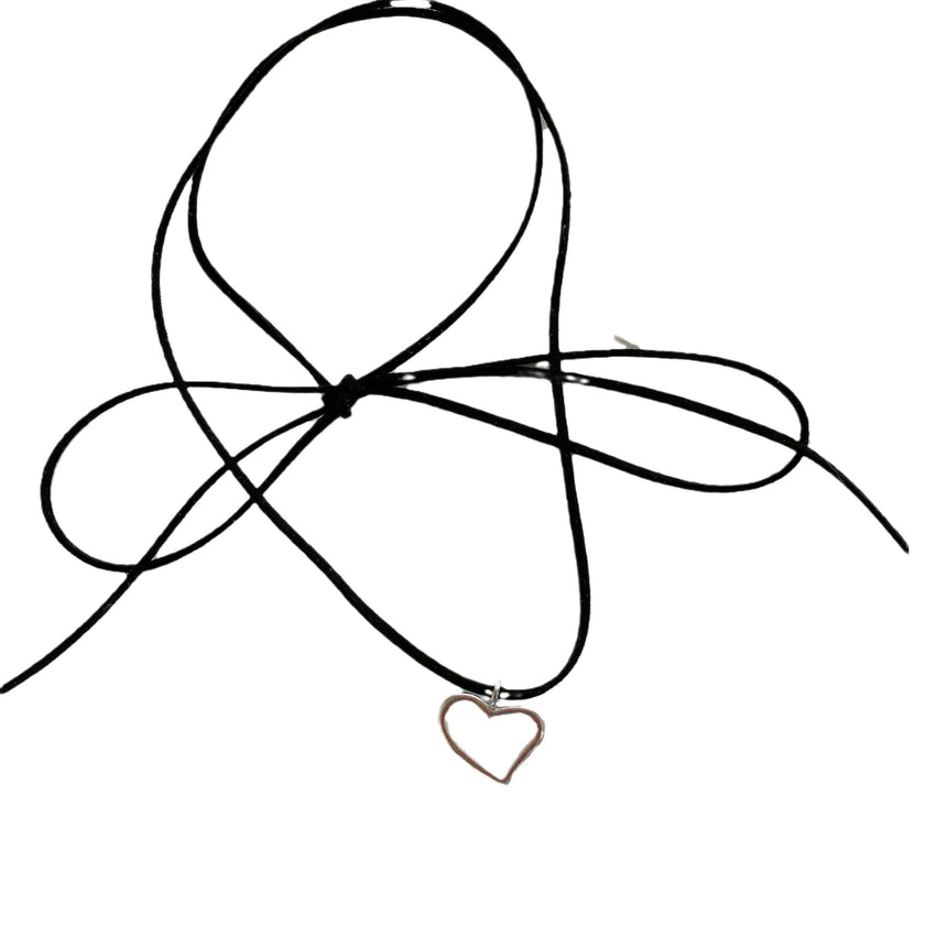 Heart Metal Strap Choker Heart-shaped Metal Necklace