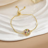Simple Rotatable Flower Color-preserving Pure Copper Gold-plated Bracelet