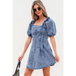 Spring And Summer New Solid Color Short Sleeve Dress Women All-match Backless