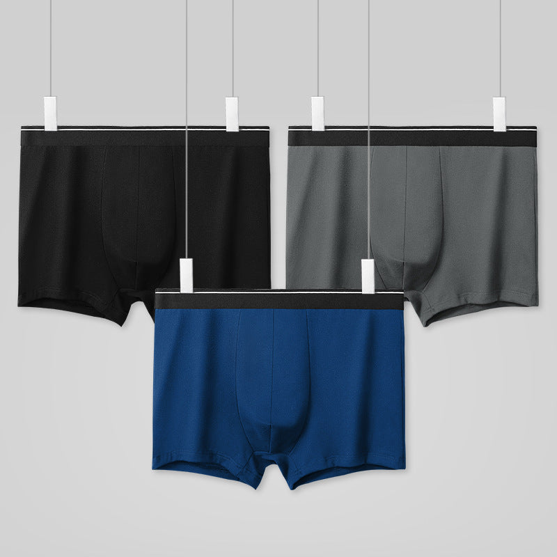 Men's Solid Color Underwear Men's Cotton Breathable Boxers