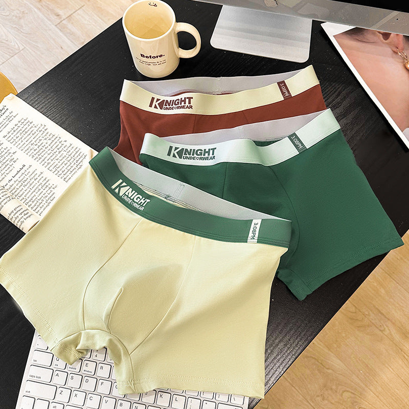 Simple Letter Men's Underwear Cotton Antibacterial Breathable Boxers