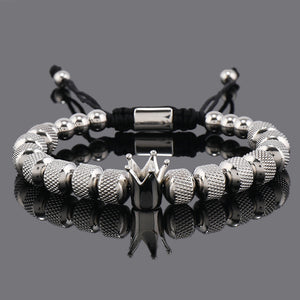 Large Size Stainless Steel Pineapple Beads Crown Bracelet