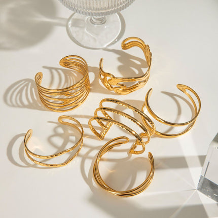 Irregular Lines Multi-layer Hollow Open-end Bracelet Retro Personality