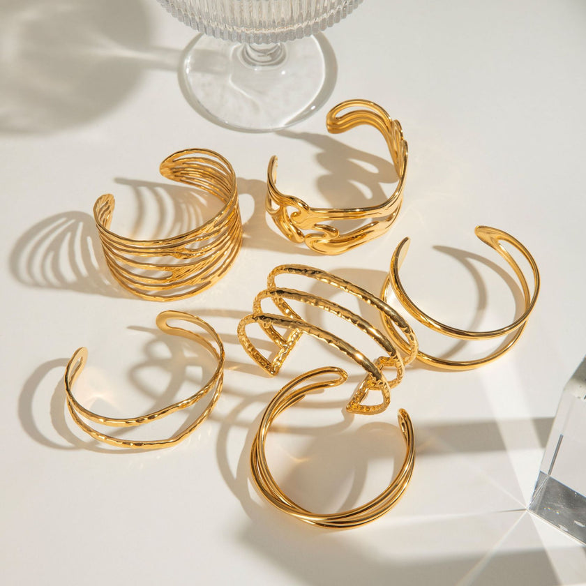 Irregular Lines Multi-layer Hollow Open-end Bracelet Retro Personality