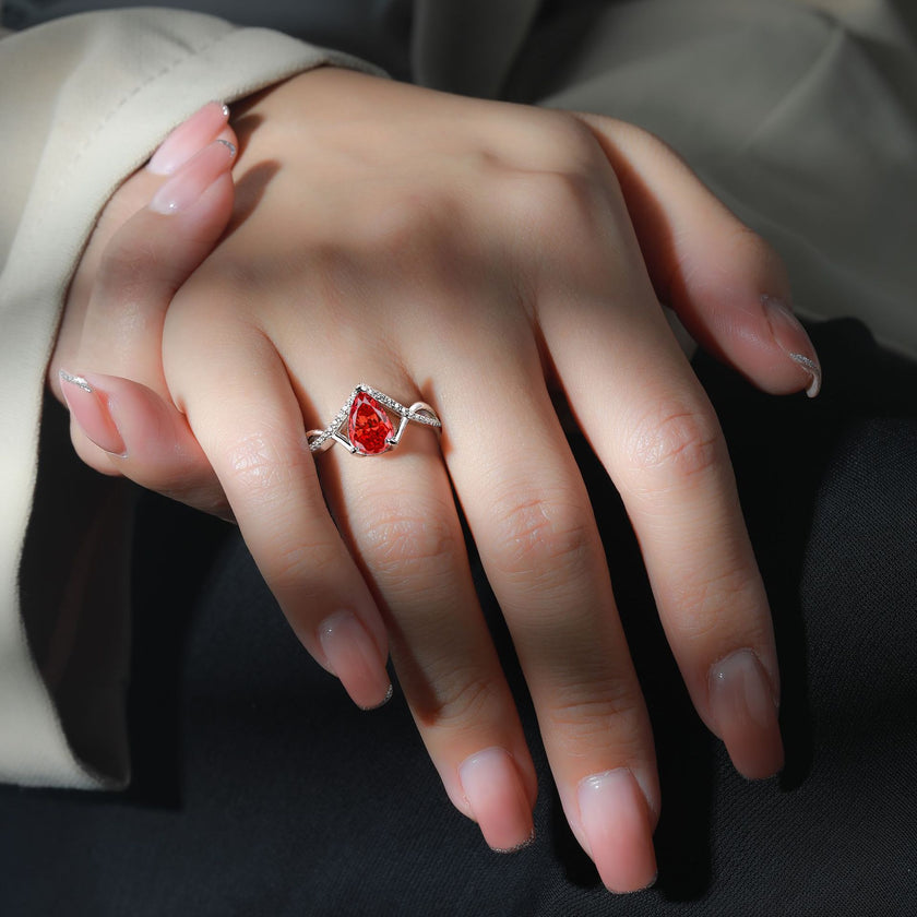 S925 Sterling Silver Inlaid High Carbon Rhinestone Ring Women