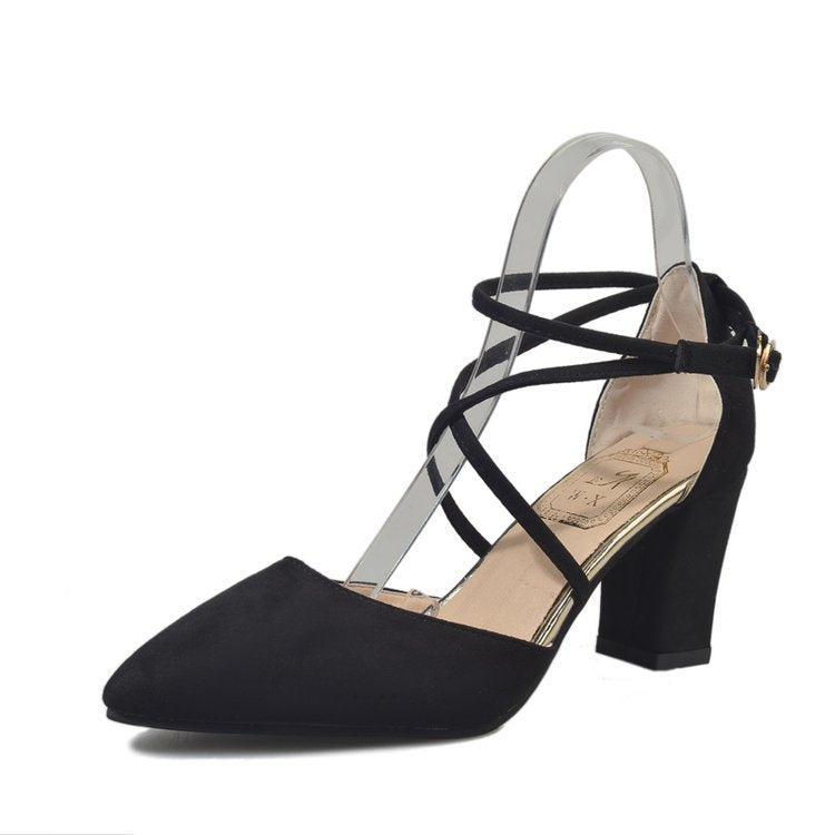 Fashion Pointed Toe Buckle Strap High Heel Sandals