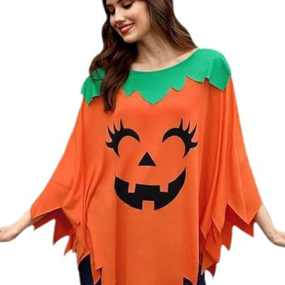 Halloween Pumpkin Cloak Clothing Cloak Sweater For Women