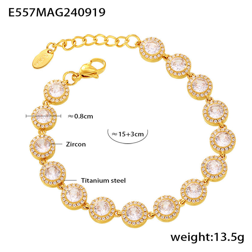 Love Shiny Zircon Stitching Bracelet Light Luxury Temperament
