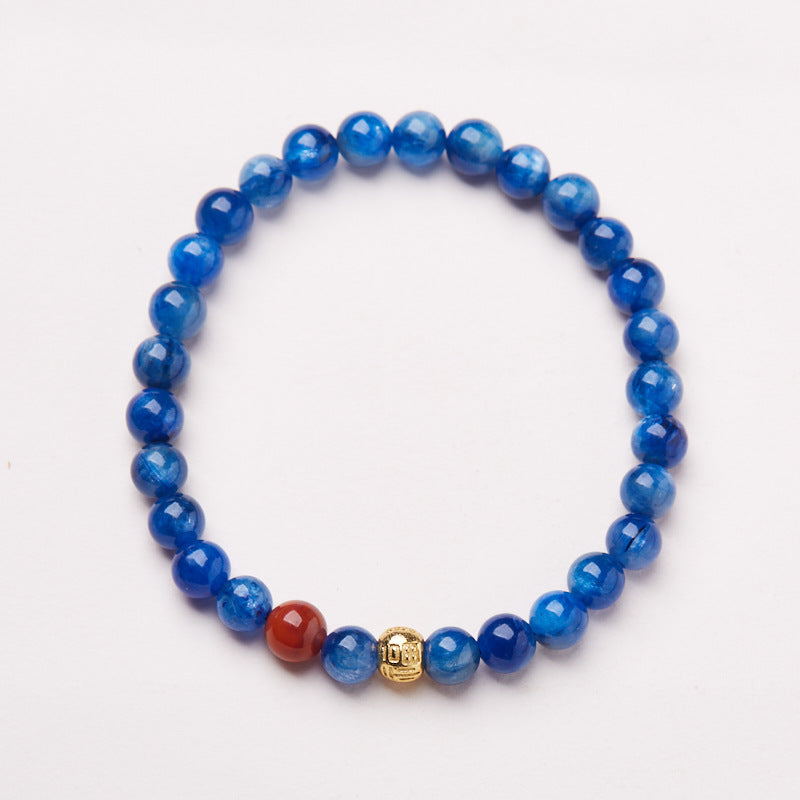 National Style Women's Natural Bodhi Tigereye Blue Crystal High-grade Bracelet