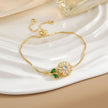 Simple Rotatable Flower Color-preserving Pure Copper Gold-plated Bracelet