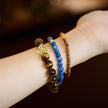 National Style Women's Natural Bodhi Tigereye Blue Crystal High-grade Bracelet