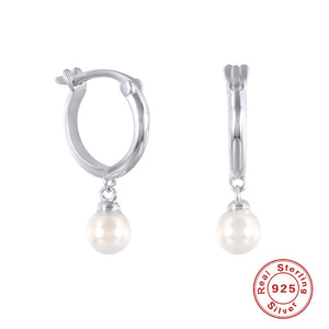 Sterling Silver Pearl Grace High-grade Thin Earrings