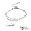 Cute Double Hole Lying Kitten Pendant Titanium Steel Bracelet
