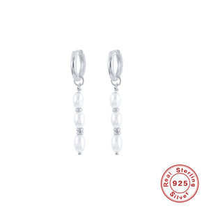 Sterling Silver Pearl Grace High-grade Thin Earrings