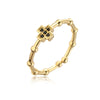 New Copper Plating 18K Gold Micro Inlaid Zircon Drop Oil Geometric Open Ring For Women