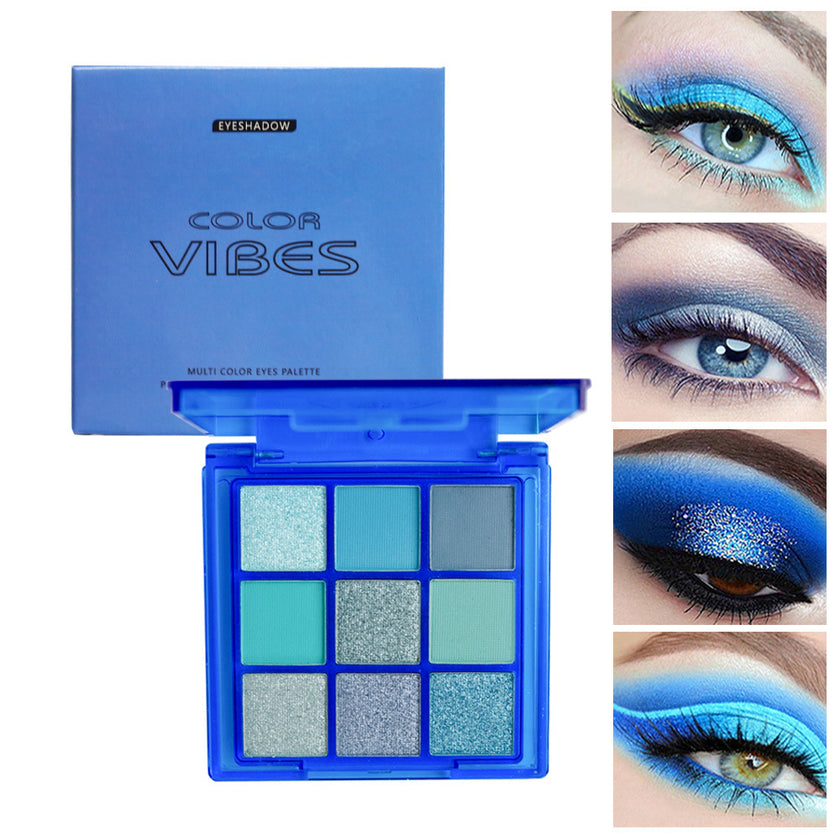 Waterproof Sweat-proof Nine Colors Blue Enchantress Eye Shadow Plate