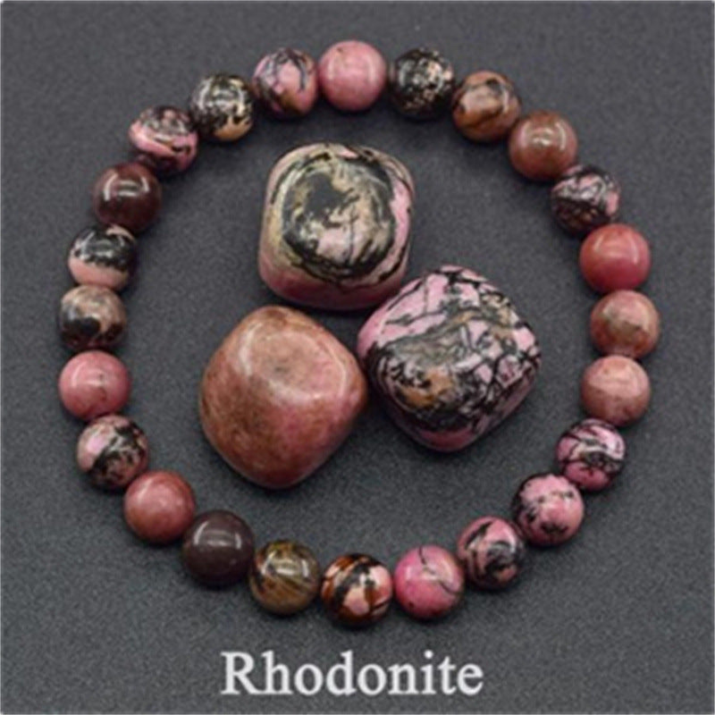 Rose Stone Agate Mixed Colorful Beads Bracelet
