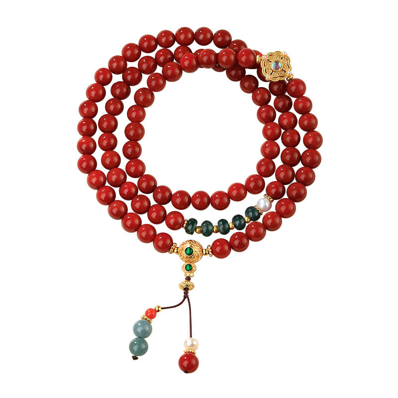 New Chinese Style Southern Red Agate Bracelet Three Ring Bracelet
