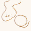 Bracelet Ornament Suit Stainless Steel Plated Zircon Chain Stitching Clip Necklace