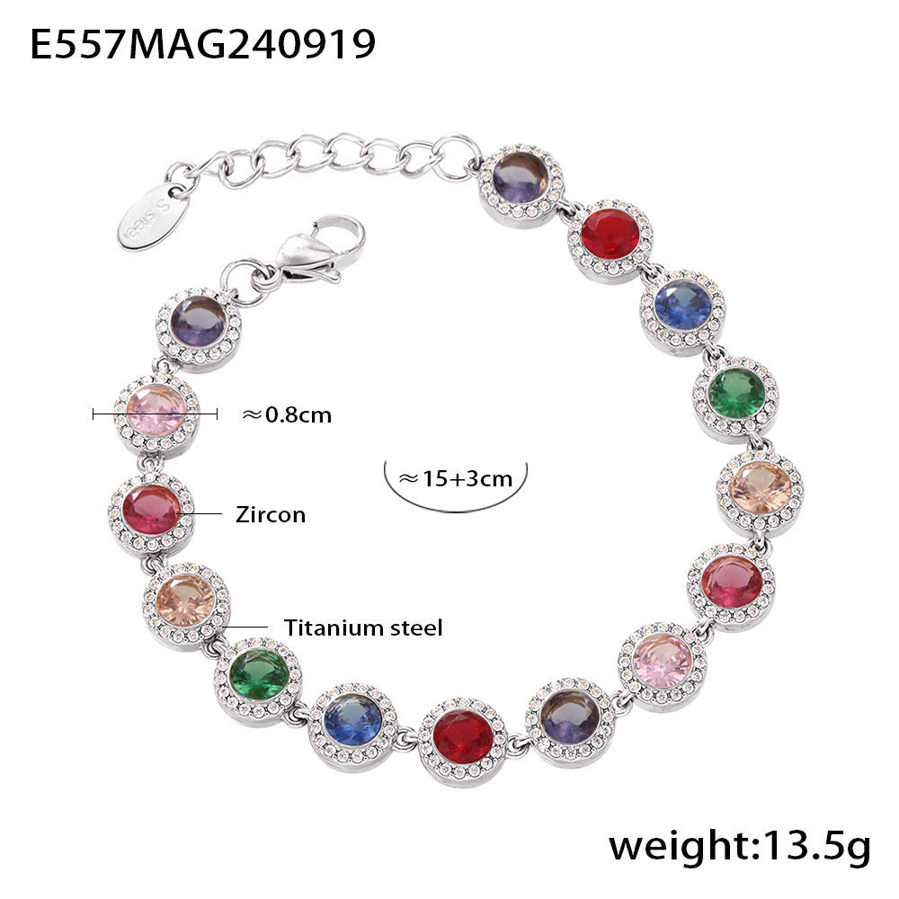 Love Shiny Zircon Stitching Bracelet Light Luxury Temperament